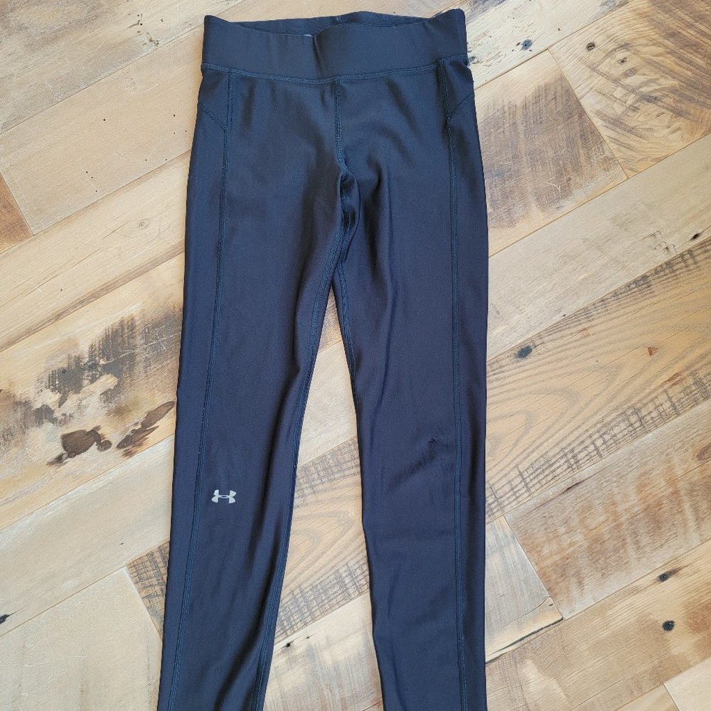 Women's Black Under Armour Leggings Heat Gear Base Layer Compression Size Small